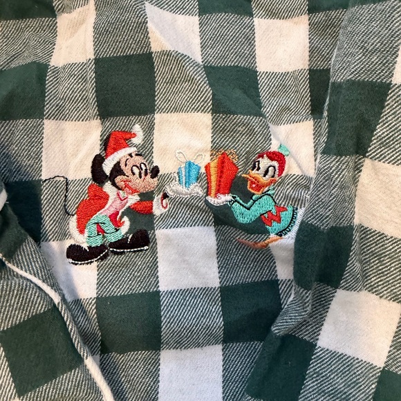 Disney Mickey & Donald Christmas Plaid Flannel Pajama Set XS - Picture 2 of 4